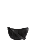Leather Pleated Sling Cross Body Bag