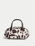 Suedette Mini Bowler Cross Body Bag