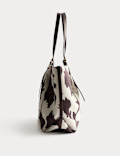 Suedette Animal Print Slouchy Tote Bag