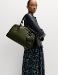 Faux Leather Bowler Bag