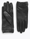 Leather Touchscreen Cuffed Gloves