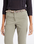 Leather Metallic Weave Hip Belt