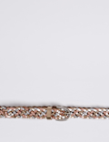 Leather Metallic Weave Hip Belt