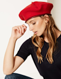 Pure Wool Trim Felt Beret