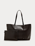 Faux Leather Shopper