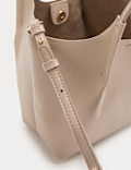 Faux Leather Pinched Mini Tote Bag