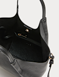Faux Leather Pinched Mini Tote Bag