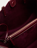 Faux Leather Stitch Detail Tote Bag