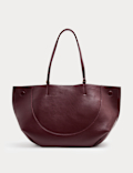 Faux Leather Stitch Detail Tote Bag