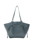 Faux Leather Pinched Strap Detail Tote Bag