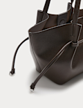 Faux Leather Pinched Mini Tote Bag