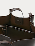 Faux Leather Pinched Mini Tote Bag