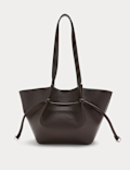 Faux Leather Pinched Mini Tote Bag