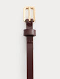 Leather Skinny Buckle Belt