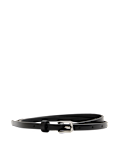 Leather Skinny Buckle Belt