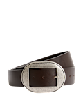 Leather Wide Buckle Jeans Belt