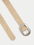 Wide Suede Buckle Chunky Belt