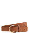 Leather Embroidered Jean Belt