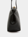 Textured Double Zip Grab Bowler Bag