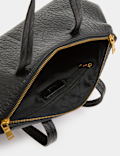 Textured Double Zip Grab Bowler Bag