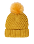 Knitted Faux Fur Bobble Beanie Hat