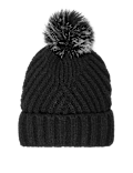 Knitted Faux Fur Bobble Beanie Hat