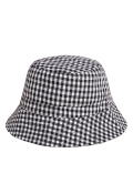 Pure Linen Checked Bucket Hat