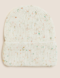 Knitted Rib Turn Up Beanie Hat