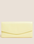 Leather Croc Effect Large Foldover Purse