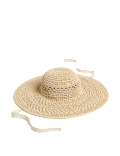 Wide Brim Open Weave Hat