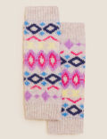 Knitted Fair Isle Handwarmer Gloves