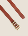 Leather Square Buckle Jean Belt