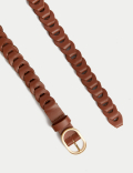 Leather Weave Jean Belt