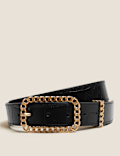 Leather Chain Buckle Jean Belt