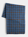 Checked Fringed Scarf