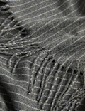 Pinstripe Tassel Scarf