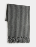 Pinstripe Tassel Scarf