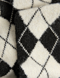 Argyle Skinny Scarf with Wool