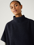 Knitted High Low Poncho