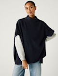 Knitted High Low Poncho