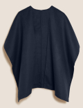 Woven Split Front Poncho