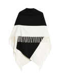 Woven Colour Block Tassel Poncho