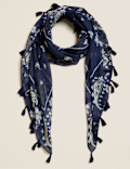 Floral Tassel Scarf