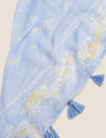 Floral Tassel Scarf