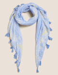Floral Tassel Scarf