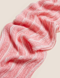 Pure Linen Striped Scarf