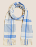 Checked Tassel Scarf