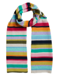 Pure Cashmere Knitted Striped Scarf