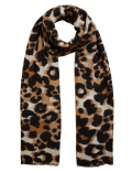 Animal Print Scarf with Wool