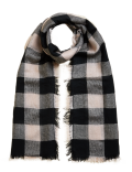 Checked Fringed Scarf with Wool